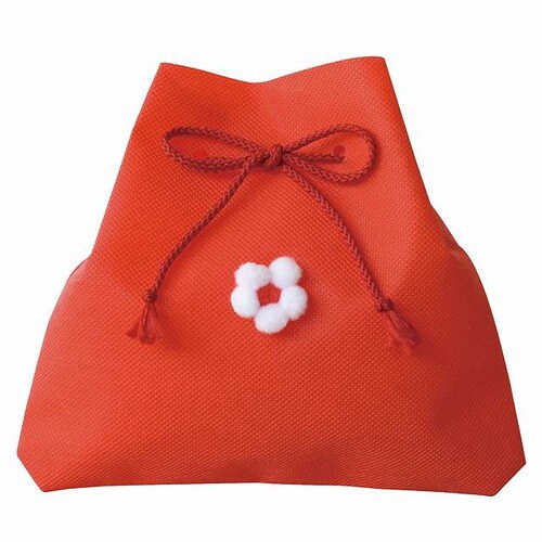 和風お花付バッグ/レッド−S 10枚×2