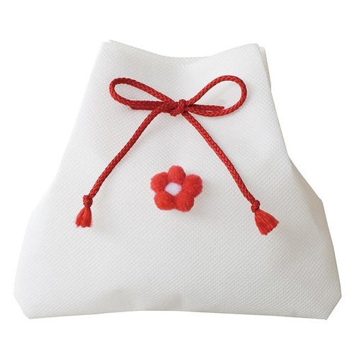 和風お花付バッグ/ホワイト−S 10枚×2
