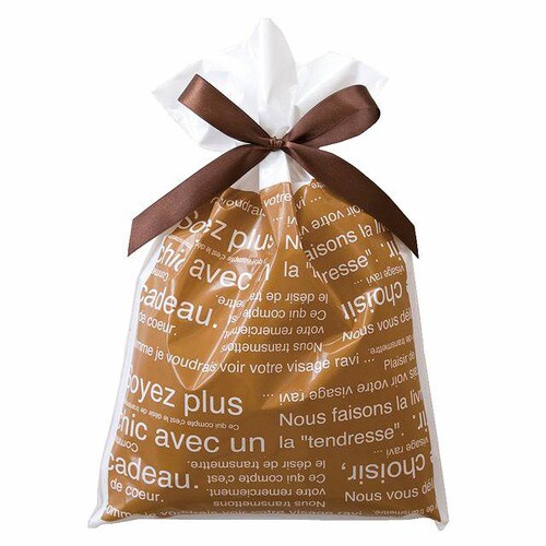 カフェオレリボン付PEギフトバッグ−S 20枚×3