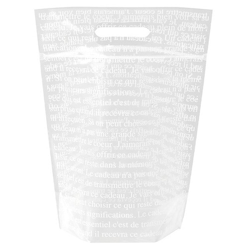 フレンチフロストジップ付PEバッグホワイト−M×2