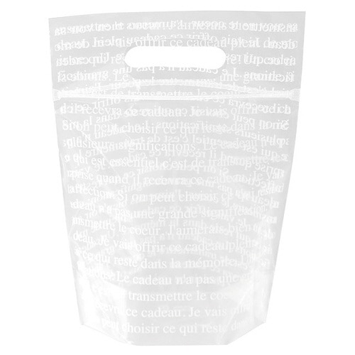 フレンチフロストジップ付PEバッグホワイト−S×3