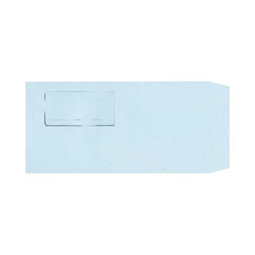 窓付封筒テープ付 長3 ブルー 80g 3000枚