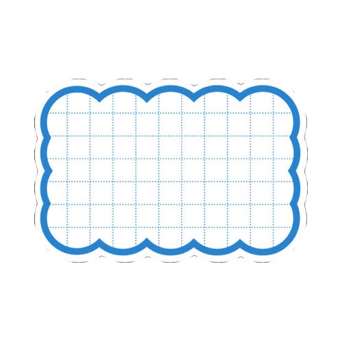抜型カード 波四角 中 ブルー