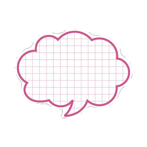 抜型カード 吹出し 大 ピンク