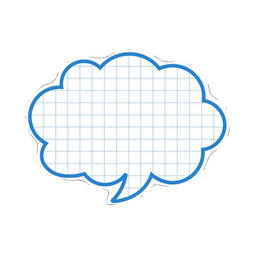 抜型カード 吹出し 大 ブルー