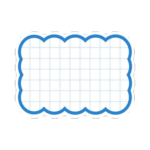 抜型カード 波四角 大 ブルー