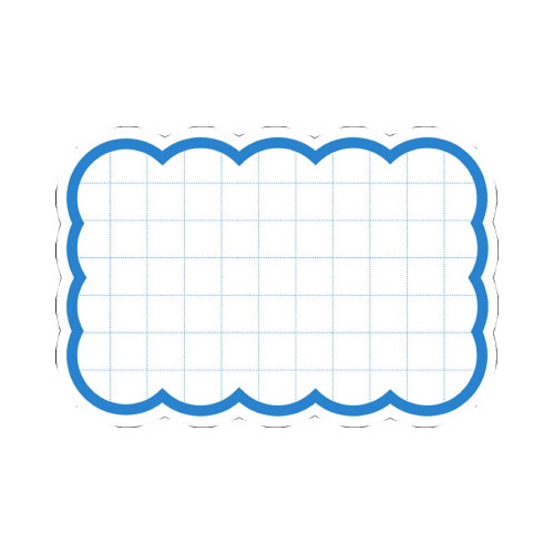 抜型カード 波四角 特大 ブルー