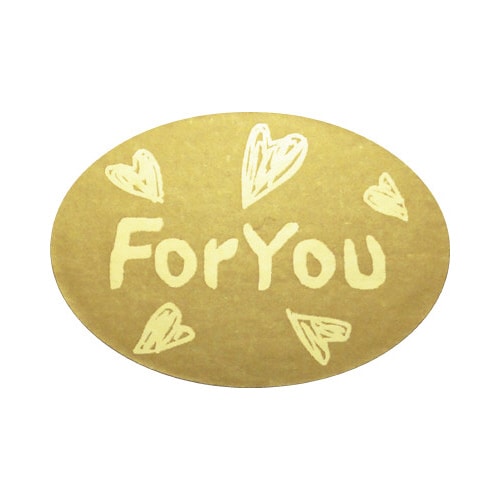 ギフトシール For You ハート楕円 500片