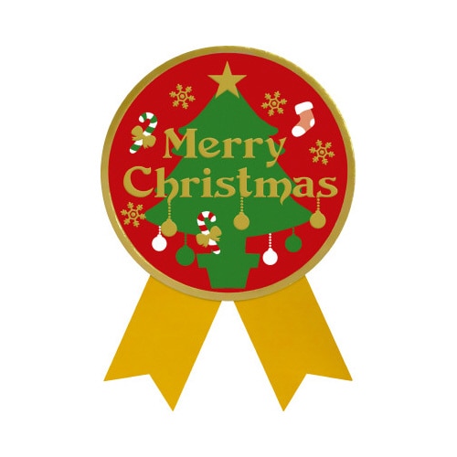 ギフトシール クリスマス 赤 50片
