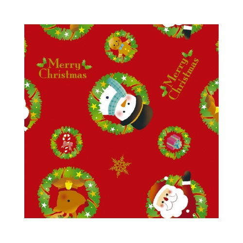 包装紙 リースサンタ赤 半才判 50枚入