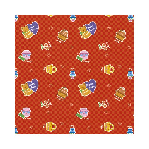 包装紙 プリティベア赤 半才判