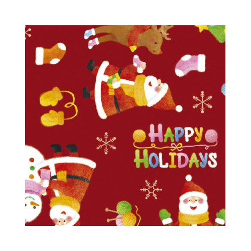 包装紙 ウールサンタ赤 半才判