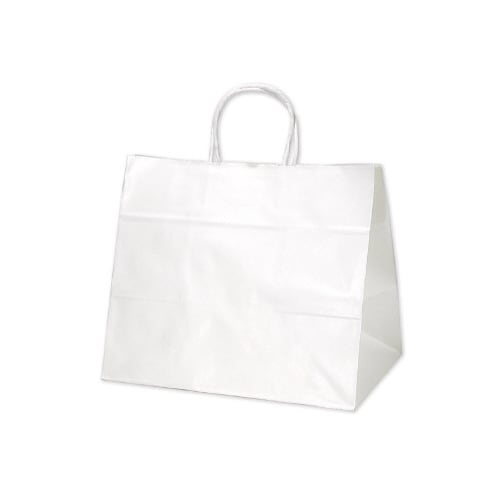 手提げバッグ 10P白無地 幅広小