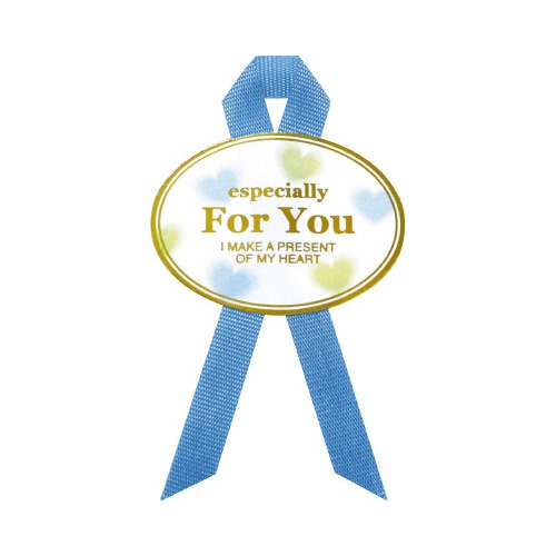 リボン付きギフトシール 青 16片