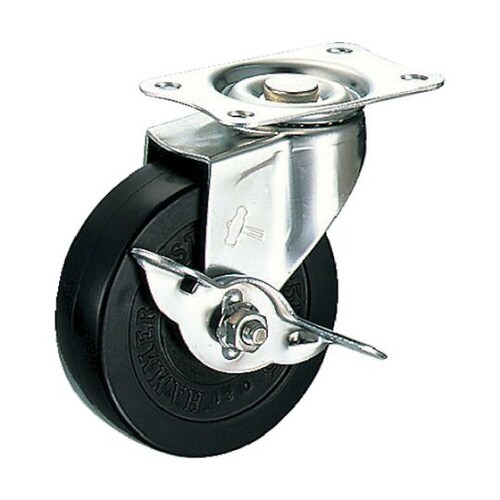 オールステンレスE型自在SP付ゴム車75mm