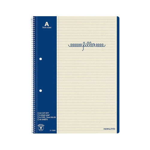 フィラーノート A4 A罫7mmマージン罫入40枚