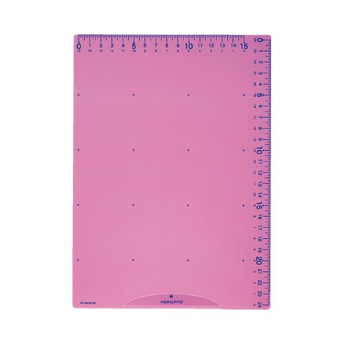 下敷きB5 定規機能 簡易クリップ 付 ピンク