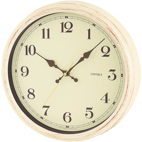 電波時計エアリアルレトロ ホワイト