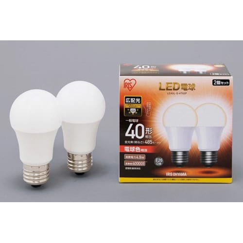 LED E26 広配光40形 電球色 2個入