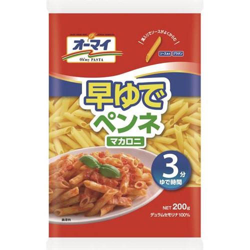 オーマイ 早ゆで ペンネマカロニ 200g x12