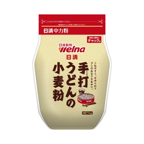手打ちうどんの小麦粉チャック 付1Kg 15個