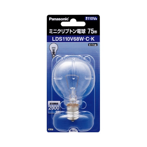 ミニクリプトン電球 75W形 クリア×5