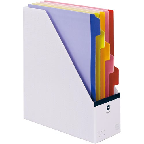 5分類ファイルボックス A4縦 ネイビー 10個