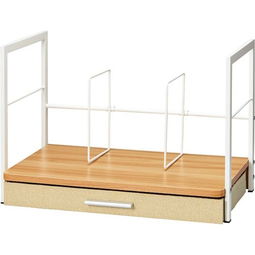 PC・デバイス収納付ブックスタンド 薄茶 3台