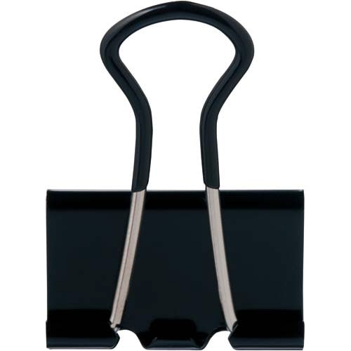 手が痛くなりにくいダブルクリップ 黒 中 10個入