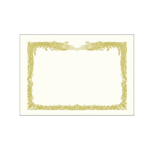 金箔賞状用紙 A3判 縦書用 白 5P