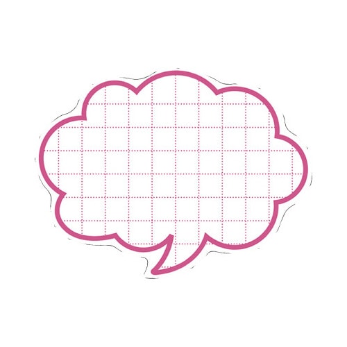 抜型カード 吹出し 中 ピンク