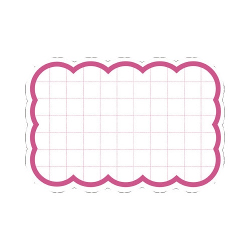 抜型カード 波四角 特大 ピンク