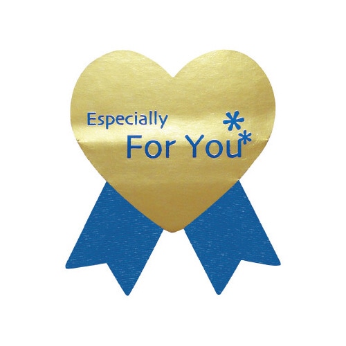 ギフトシール ForYou ハート型 青 100片