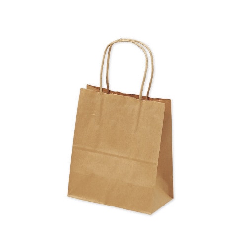 手提げバッグ 10P茶無地 特小