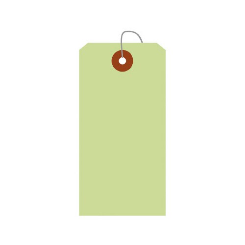 カラー荷札 大 黄緑 一穴 1000枚入