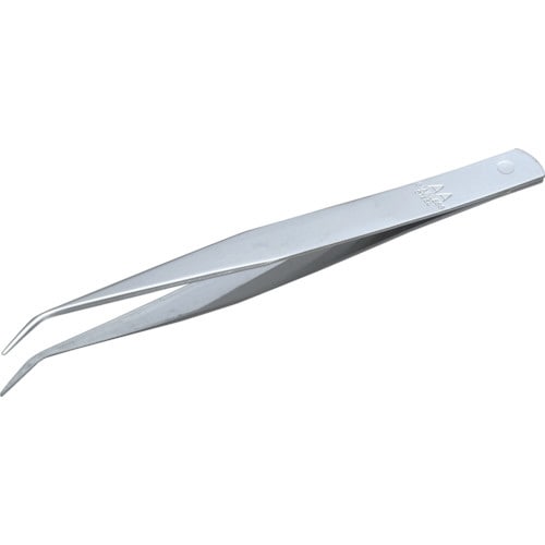 ステンレス製ピンセット125mm先曲り型