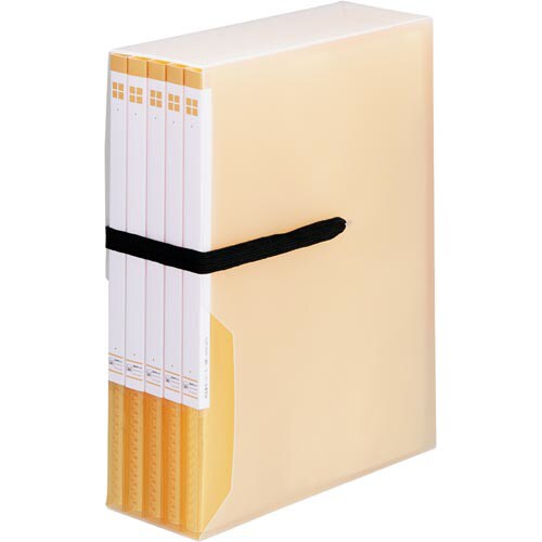 整理がしやすいケース付クリヤーブック 橙5冊×5