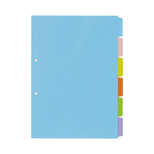 PP製カラー仕切カード A4縦2穴 6山 10組