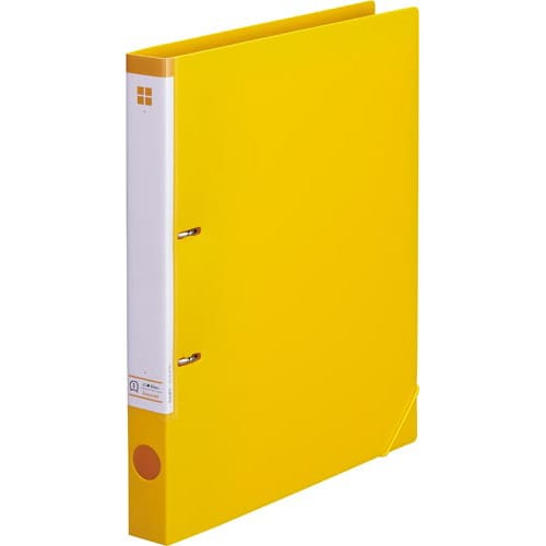 書類が傷みにくいカバー付きDリングファイル黄
