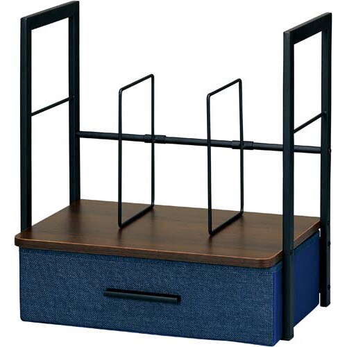 Katazuk引出し付ブックスタンド 濃茶