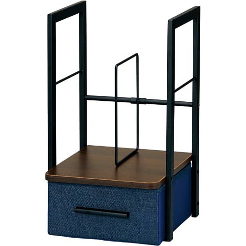 Katazuk引出し付ブックスタンドスリム濃茶3台