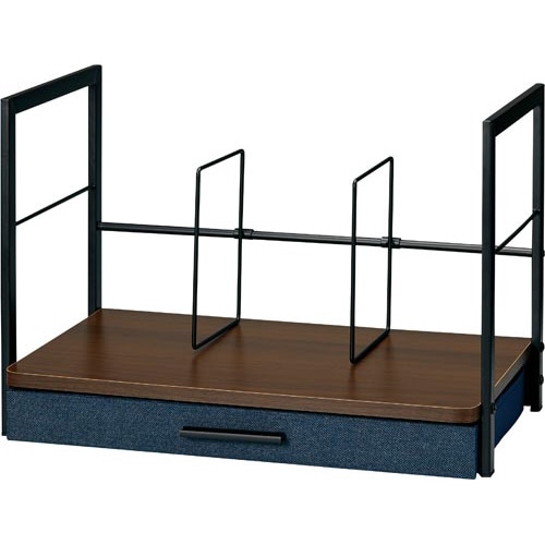 PC・デバイス収納付ブックスタンド 濃茶 3台