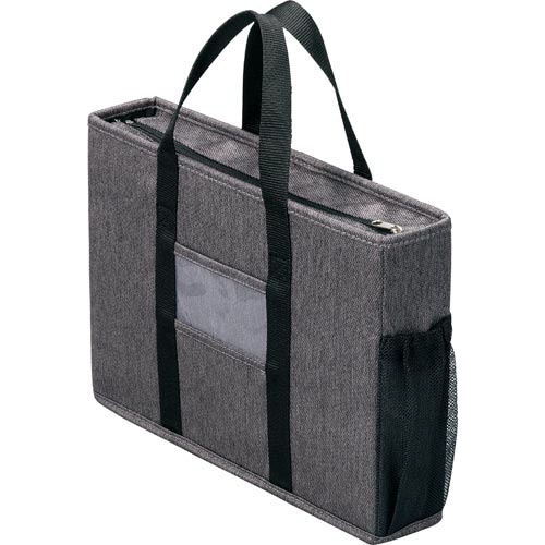 ミーティングバッグ(フタ付)スリム 濃灰