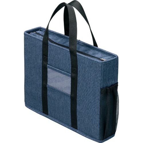 ミーティングバッグ(フタ付)スリム ネイビー