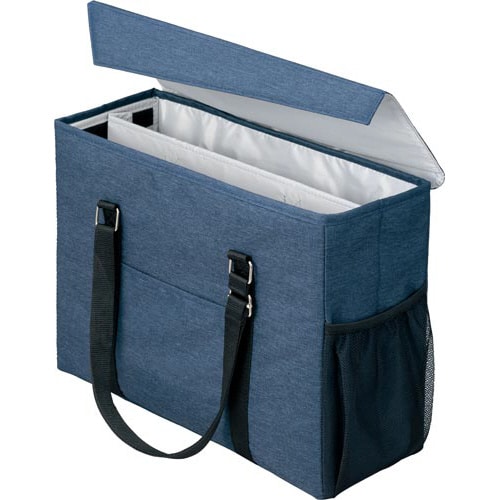 外出にも使えるミーティングバッグ 紺×灰