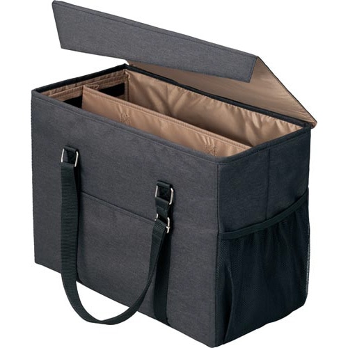 外出に使えるミーティングバッグ ラージ 黒×薄茶