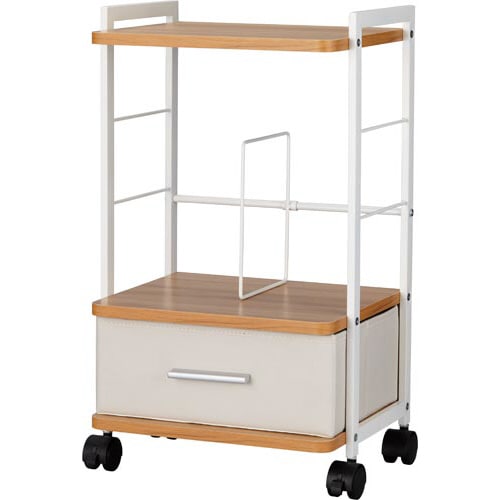 Katazuk引出付足元収納ワゴン幅350薄茶