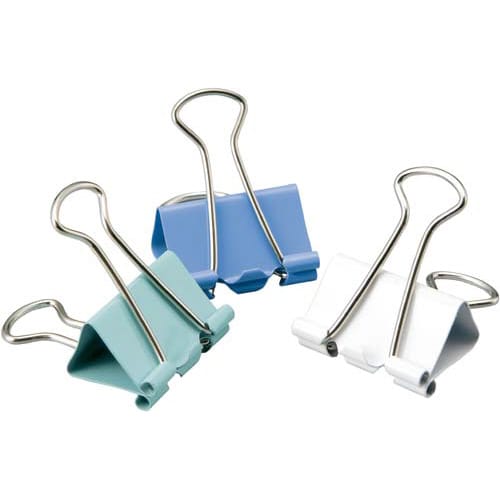 ダブルクリップ 青色ミックス 小19mm 10個入