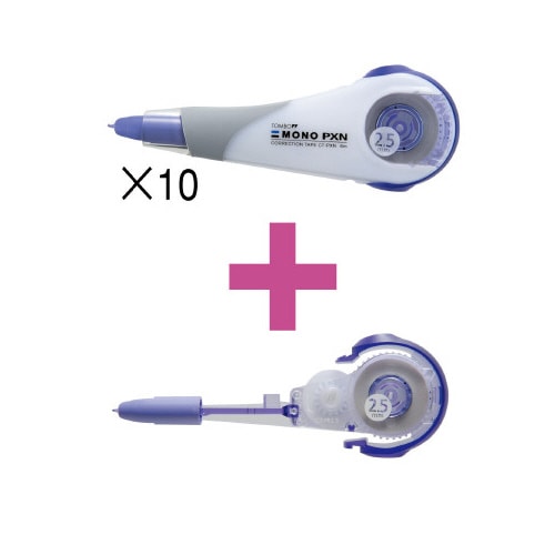 修正テープモノPXN幅2.5mm本体10個詰替1個