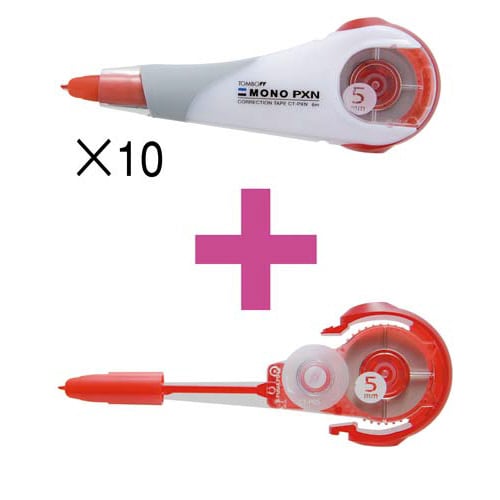 修正テープモノPXN幅5mm 本体10個+詰替1個